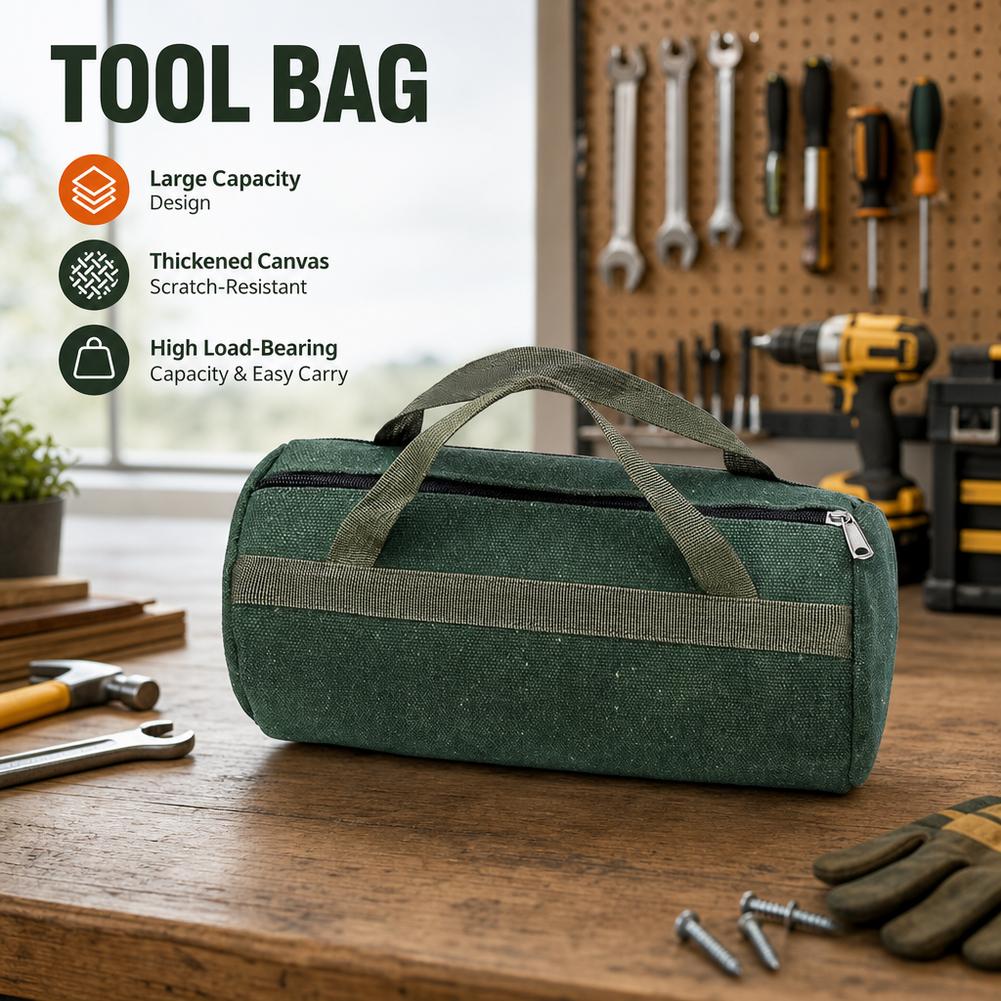 Tas Alat Silinder Kanvas Hijau - Heavy Equipment Operator ulasan dan harga