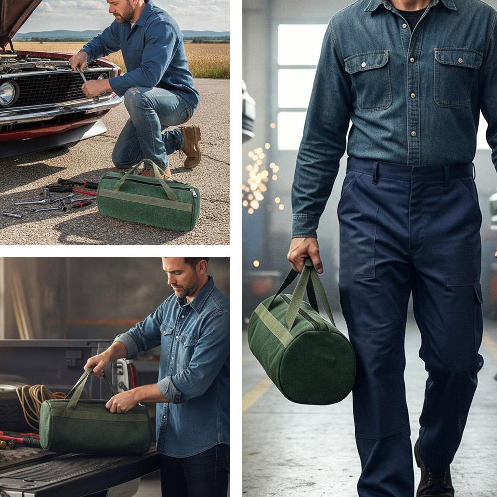 Tas Alat Silinder Kanvas Hijau - Heavy Equipment Operator ulasan dan harga