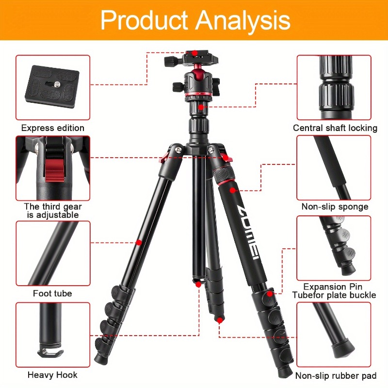 ZOMEI Tripod kamera aluminium  - Heavy Equipment Video ulasan dan harga